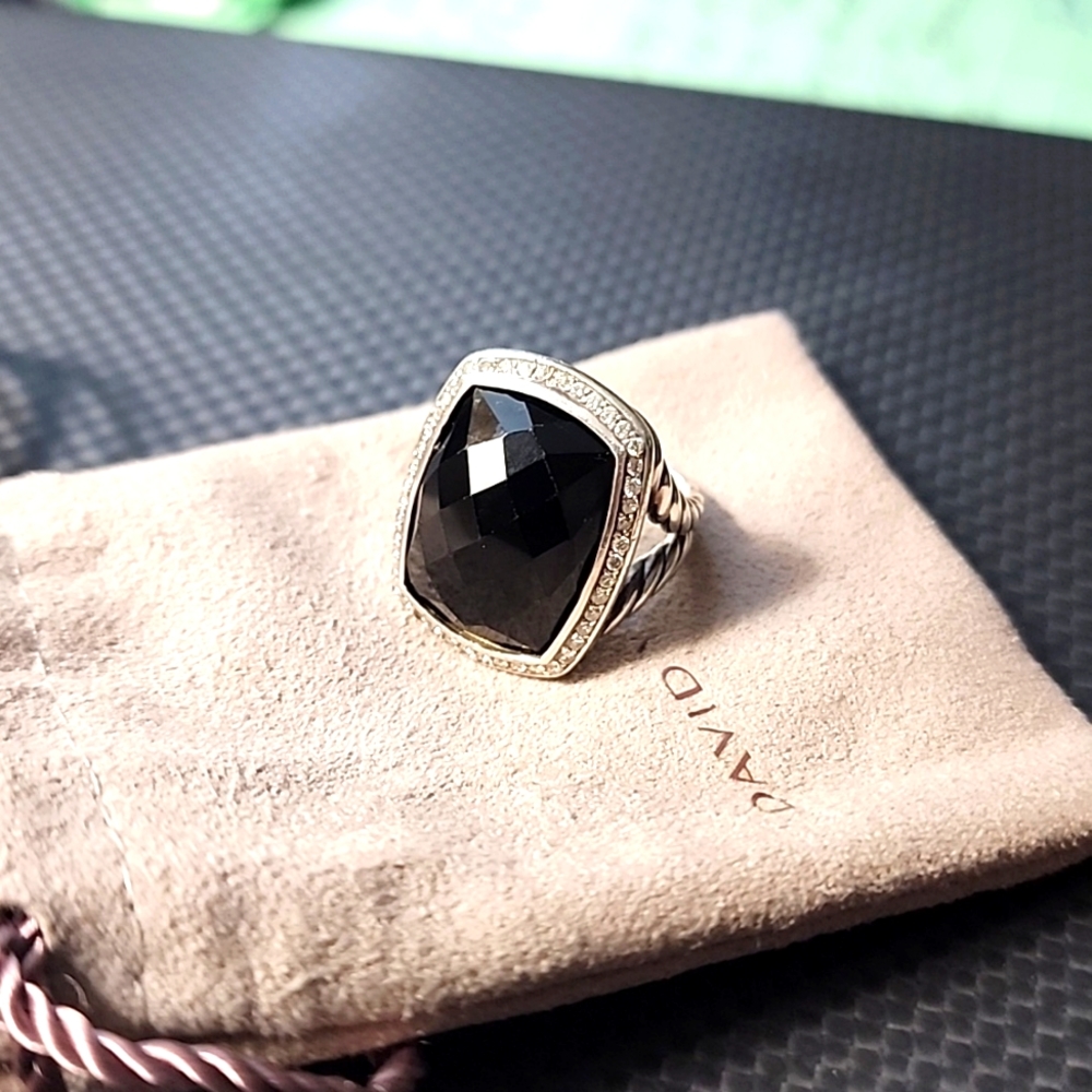 Authentic David Yurman 17x21 Black Onyx Albion Ring